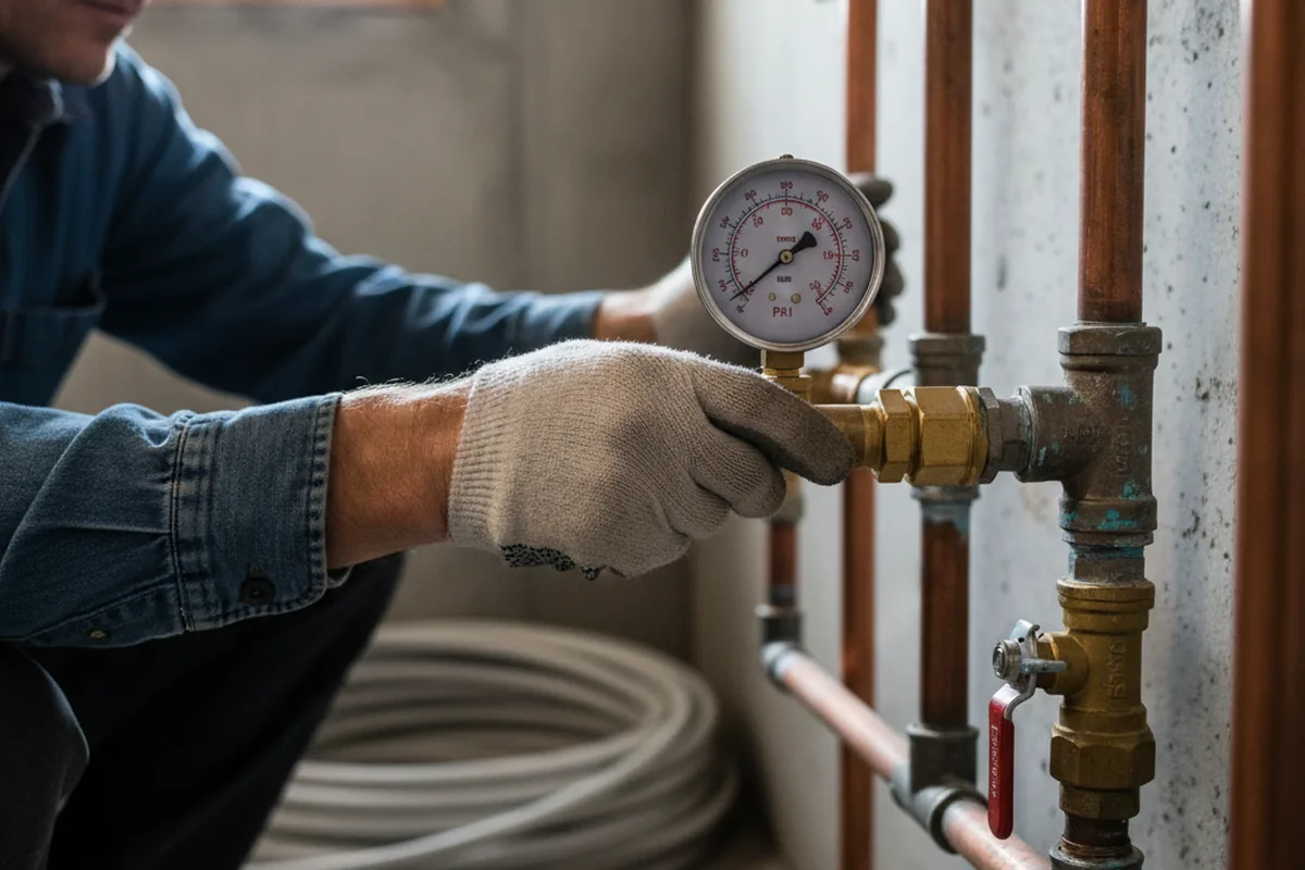 Pressure testing a repaired line during Water Line Repair in San Ysidro